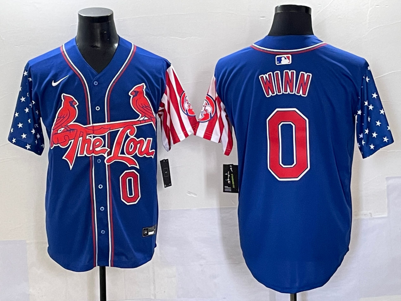 Men St.Louis Cardinals #0 Winn blue 2025 Nike Game MLB Jersey style 2